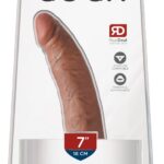 Dildo King Cock 18 cm - kremowy