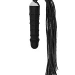 Black Whip with Realistic Silicone Dildo - Black