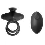 Zdalnie sterowany podwójny pierścień erekcyjny z wibracjami - Mr & Mrs Vibe - czarny