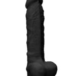 Silicone Dildo With Balls - 22,8 cm - Black