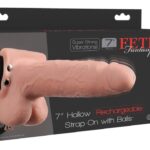 Wibrujący strap-on z protezą - FFS - 17,7 cm - Light