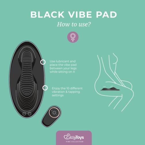 Vibe Pad Double Vibration with Remote Control - Black - obrazek 5